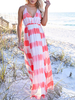 Sommer Maxikleider Ärmelloses Streifen Strandkleid