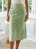 Sommer-Rock-Frauen Blumendruck mit hohen Taille Midi-Rock