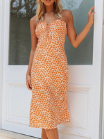 Sommer Slip Kleid Cami Straps Floral bedrucktes Strandkleid