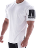 Sommer T-Shirts Casual Jewel Neck Wörter Print Kurzarm T-Shirt