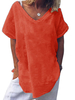 Sommer T-Shirts V-Ausschnitt Kurzarm Frauen T-Shirt