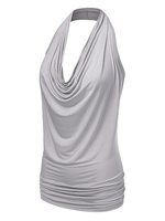 Sommer Top Cowl Neck Neckholder Backless Frauen Tops