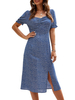 Sommerkleid Blue Ditsy Floral Beach Dress