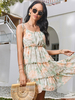 Sommerkleid Blumendruck Orange Kurzes Strandkleid