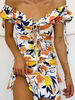 Sommerkleid Lemon Print Off The Shoulder Beach Kleid