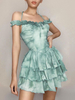 Sommerkleid Mintgrün Neckholder Ärmelloses Polyester Kurzes Strandkleid