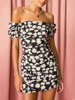 Sommerkleid Off The Shoulder Daisy Bedruckte Sommerkleider