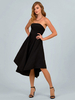 Sommerkleid Schwarzes trägerloses Taschen-Polyester-Strandkleid