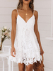 Sommerkleid Spitze rückenfrei weiß kurz Slip Kleid