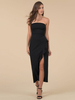 Sommerkleid Trägerloses Schwarzes Long Beach Kleid