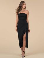 Sommerkleid Trägerloses Schwarzes Long Beach Kleid