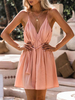 Sommerkleid V-Ausschnitt rückenfreies Cami-Kleid