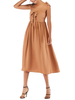 Sommerkleider Blushrosa Damenmode mit Trägern gemischten Baumwollen ärmellos Kleider im casualen Stil Sommerkleid geknotet