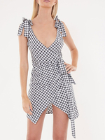 Sommerkleider Schwarz Damenmode Polyester und Trägern Kleider ärmellos und Plaidmuster geknotet Sommerkleid und figurbetonendem Design