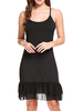 Sommerkleider Schwarz Damenmode und Trägern Chiffon ärmellos Kleider im schicken & modischen Style Sommerkleid und Falten