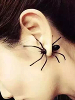 Spinne Ohrstecker Karneval schwarz Anweisung Ohrringe Ein Stück kein Paar