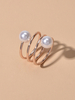 Spiralringe Imitation Pearl Frauenschmuck