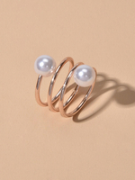 Spiralringe Imitation Pearl Frauenschmuck