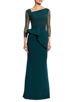 Spirulina Blue Mother Dress Designed Ausschnitt Langarm Hülle Polyester Bodenlange Gastkleider Für Hochzeit
