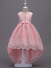 Spitze Blumenmädchen Kleider Rosa High Low Ballkleider Sleeveless Bogen Sash Prinzessin Party Kleider