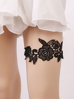 Spitze Hochzeit Strumpfband Schwarz Braut Dessous Zubehör