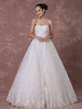Spitze Hochzeitskleid Sweetheart rückenfreie trägerlosen Brautkleid a-Linie Sicke Luxus Brautkleid