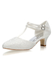 Spitze Hochzeitsschuhe Elfenbein Spitz T Typ Schnalle Detail Vintage Brautschuhe
