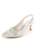 Spitze Hochzeitsschuhe spitzen Zehen Strass Kätzchen Ferse Slingbacks Brautschuhe