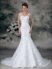 Spitze Mermaid-Brautkleid mit Hof-Schleppe in Weiß