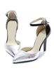 Spitze Pumps Kunstleder mit Stilettos und Fesselriemchen