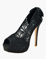 Spitzen-Peep-Toe-geschobene bestickt Abend- und Hochzeits-Plattformen