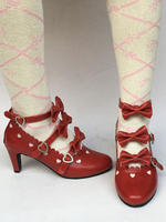 Spitzen Zehen Lolita Schuhe Ture Red Kitten Heel verneigt sich süße Lolita Schuhe