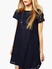 Spitzenkleider Dunkelblau Kleid Mit Spitze überdimensional Kurzarm U-Halsausschnitt Damenmode Kleider und Sommer Spitze und Party