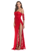 Spitzenkleider Rot Kleid Mit Spitze Kurzarm mit Schlitz an der Front und Carmenausschnitt Damenmode Kleider für Sommer Spitze und Ball