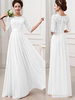 Spitzenkleider Weiß Kleid Mit Spitze schmale Passform mit Rundkragen Kleider Damenmode 1/2 Ärmel Maxikleider für Sommer im süßen und hübschen Style