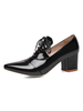 Spitzschuh Heels Black Lace Up Detail Chunky Heel Pumps für Frauen
