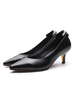 Spitzschuh-Pumpen-Frauen-schwarzer Bowknot-Beleg auf PU-Kätzchen-Absatz-Schuhen