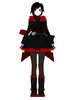 Split Farbe Satin Ruby Rose rot cosplay