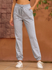 Sporthose für Frauen Grey Polyester Natural Waist Athletic Daily Casual Hose