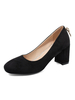 Square Toe High Heels Pumps mit dickem Absatz und Übergrößen in Schwarz