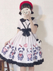 Süss Lolita OP Kleid 2020 Panda Druck Bow Ruffle Baumwolle Slub Weiß Lolita Einteiliges Kleid