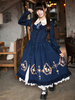 Süsse Alice im Wunderland Langarm synthetische Spitzenkleid Lolita