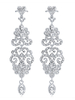 Statement Chandelier Ohrringe Silber Strass 1920er Jahre Vintage Flapper Schmuck Abend Ohrringe