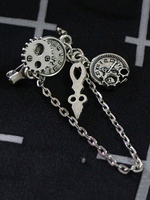 Steampunk Lolita Brosche Tiktok Metallkette Silber Lolita Zubehör