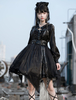 Steampunk Lolita JSK Kleid Schwarz Ärmellose Gothic Lolita Pullover Röcke
