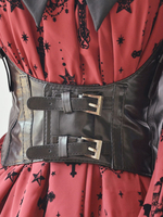 Steampunk Lolita Korsett Gürtel Black Buckle Leather Wide Belt