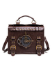 Steampunk Lolita Tasche Kaffee Braun PU Ledernieten Metall Details Umhängetasche Lolita Zubehör