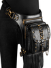 Steampunk Lolita Tasche Schwarz PU Ledernieten Fransen Umhängetasche Gothic Lolita Zubehör