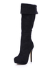 Stiefel aus Frottierstoff mit Stilettos in Schwarz