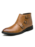 Stiefel für Männer Round Toe Lederschnallen Stiefeletten